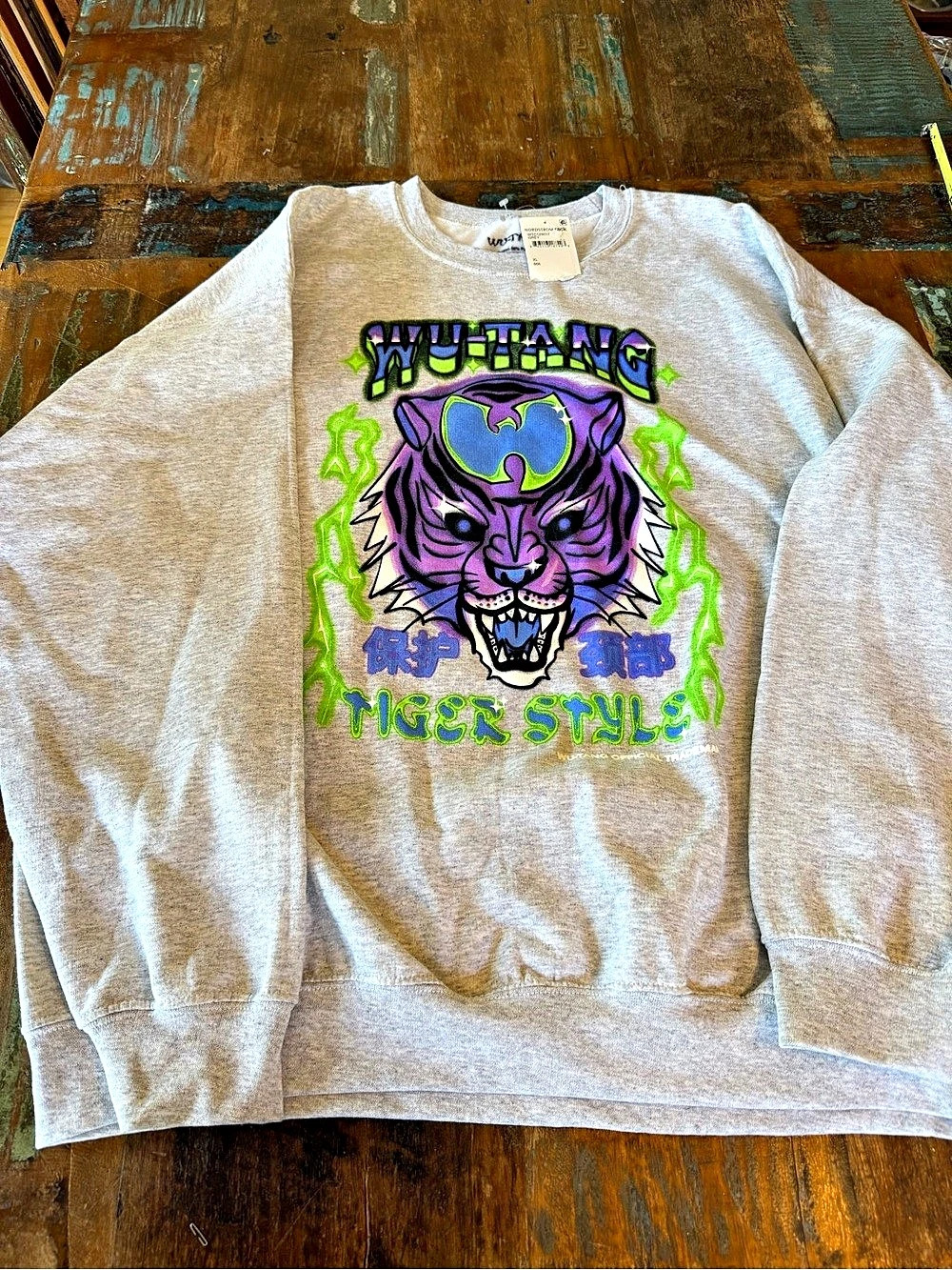 Wu-Tang Tiger Style Tiger Graphic Sweatshirt Gray XL NWT